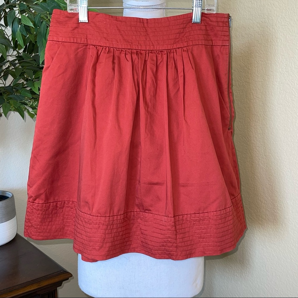 (BOGO FREE) Anthropologie Odille Burnt Orange High Waist A Line Skirt Sz 6